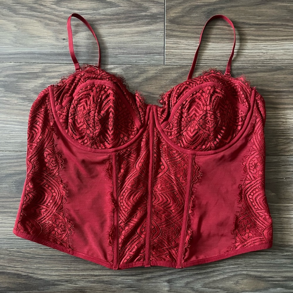 Garage Red Lace Bustier Camisole